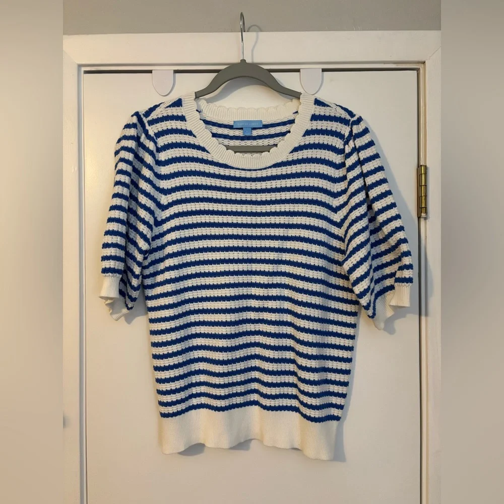 Draper James Blue and White Striped Sweater - Picture 1 of 3